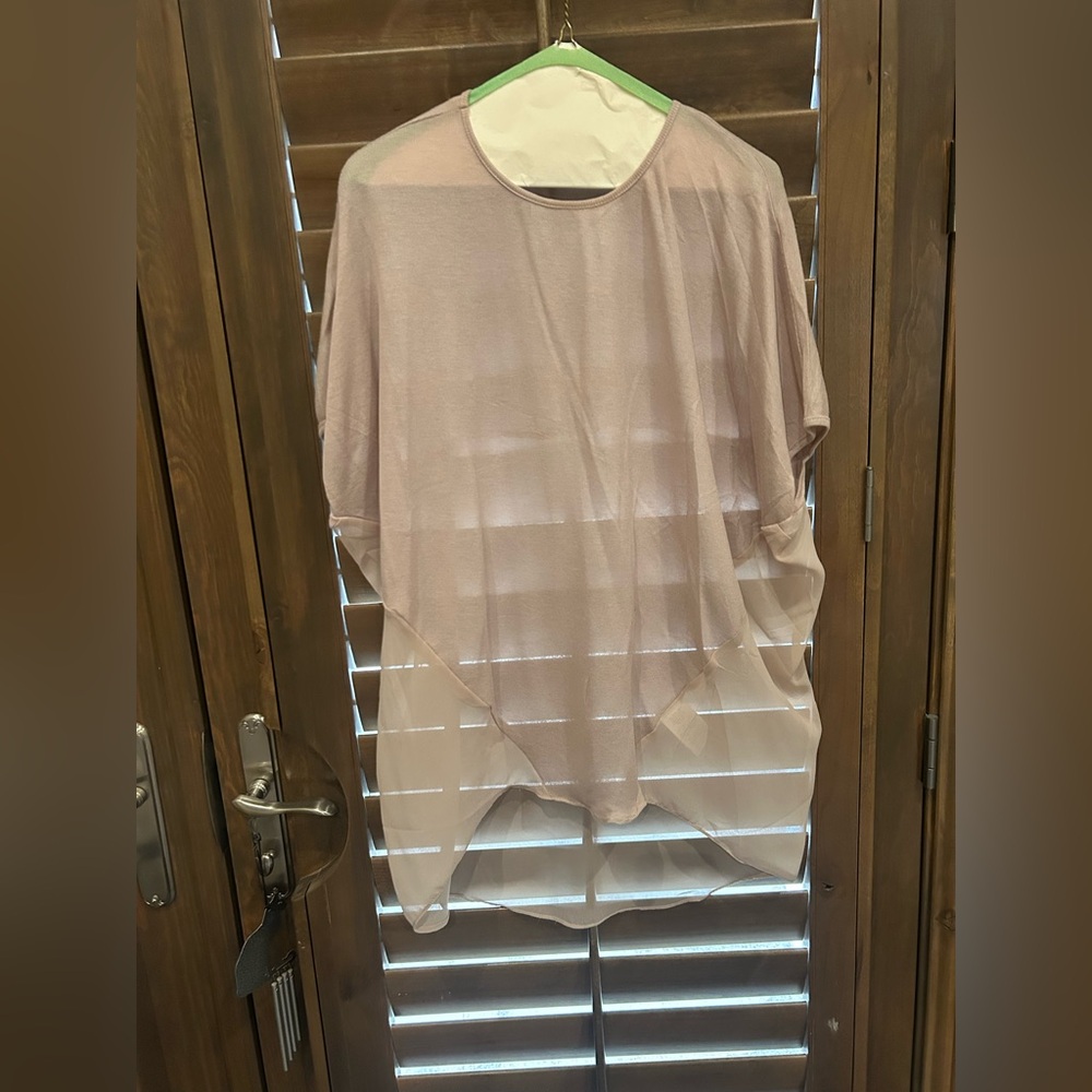A'Reve Cream Sheer Top